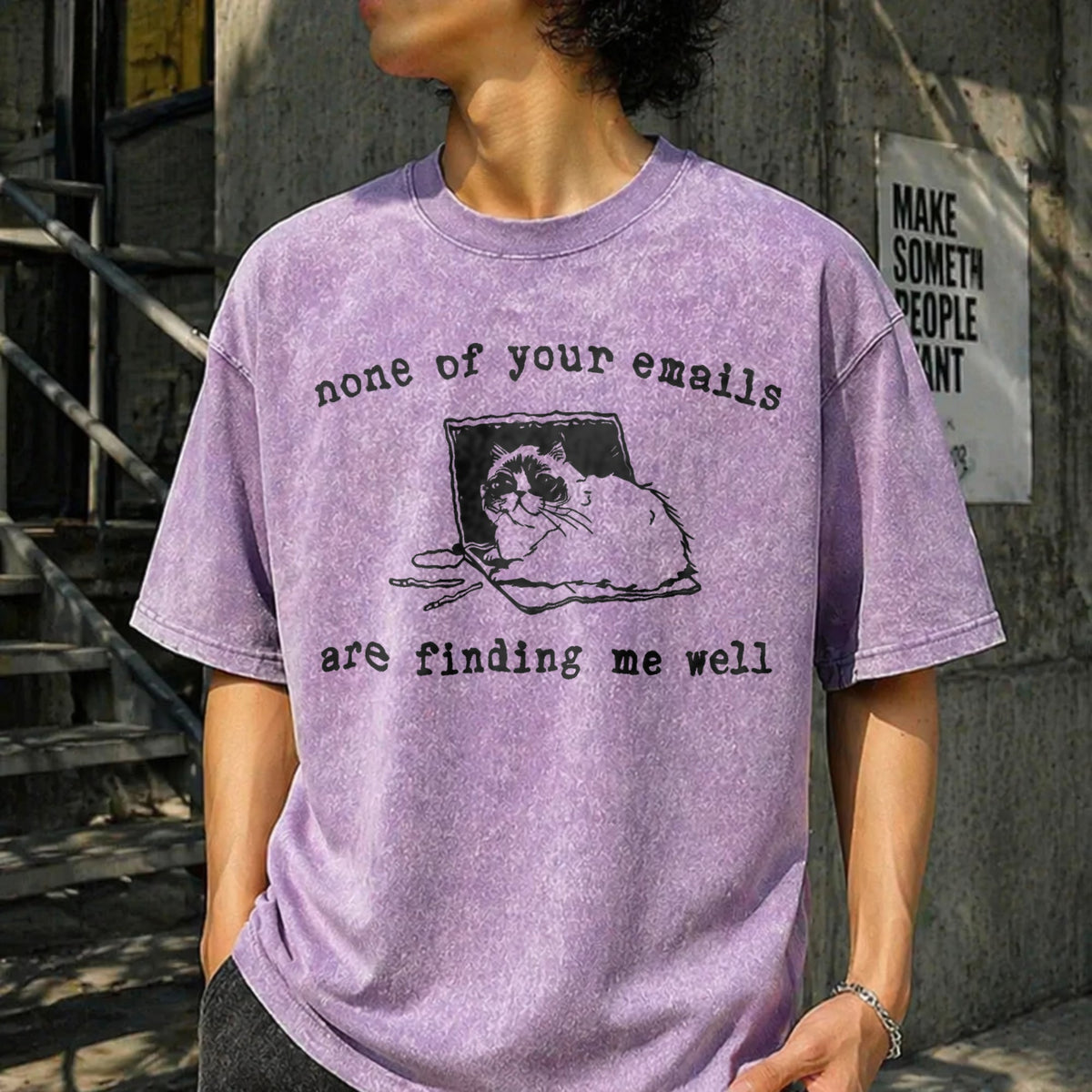 None Of Your Emails Funny Vintage Washed T-Shirt product image 6