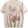 Whimsical Cartoon Rabbit With Long Pink Ears Vintage Washed product image 1