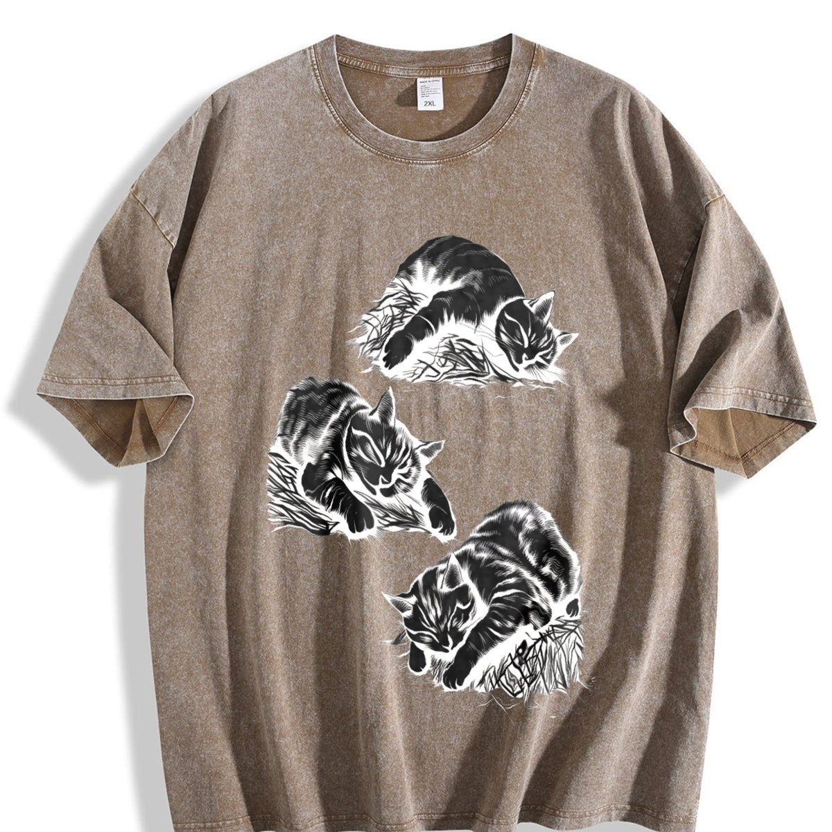 Lazy Cats 90s Tattoo Vintage Washed T-Shirt product image 3