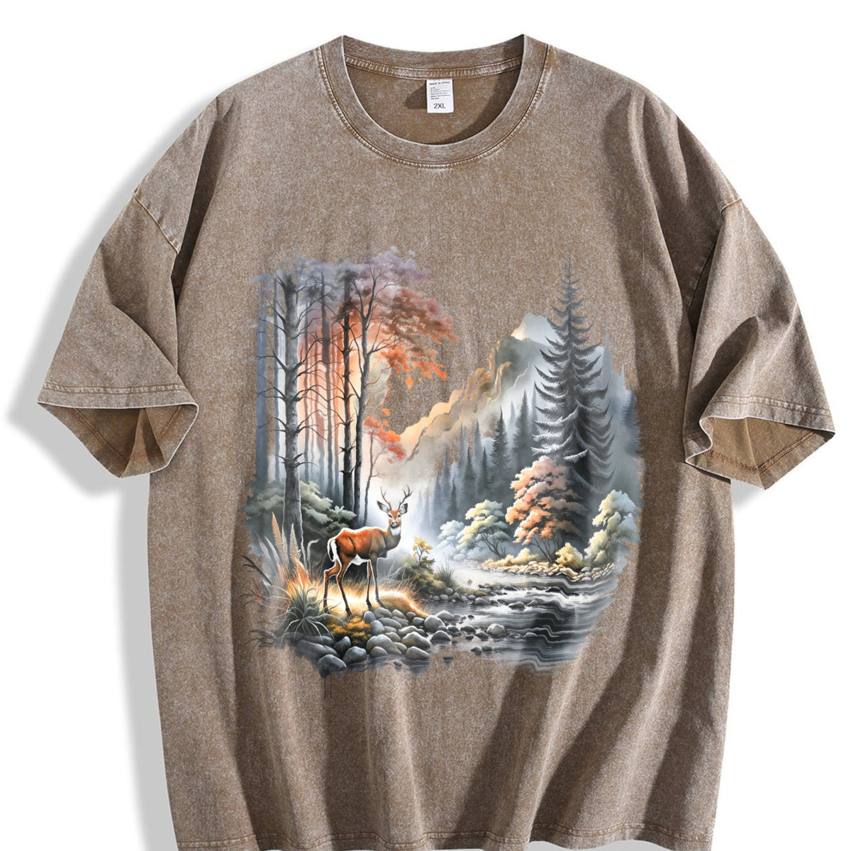 Deer Nature 90s Vintage Washed T-Shirt product image 3
