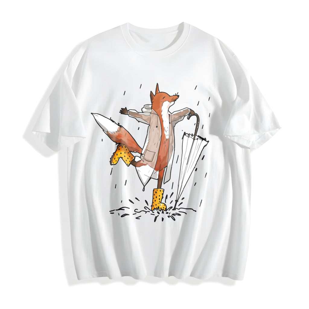 Fox In The Rain Cotton T-Shirt product image 2