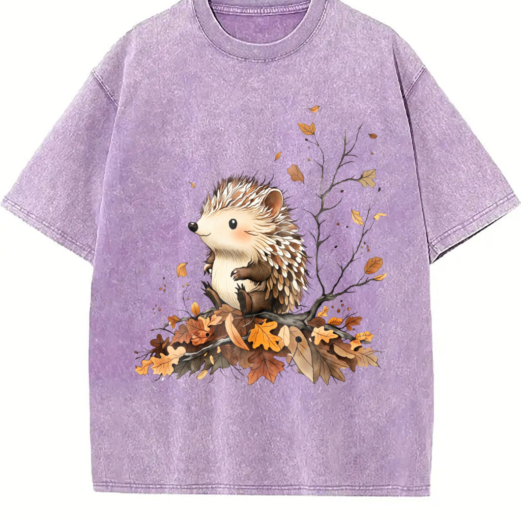 Autumn Little Hedgehog Vintage Washed T-Shirt product image 6