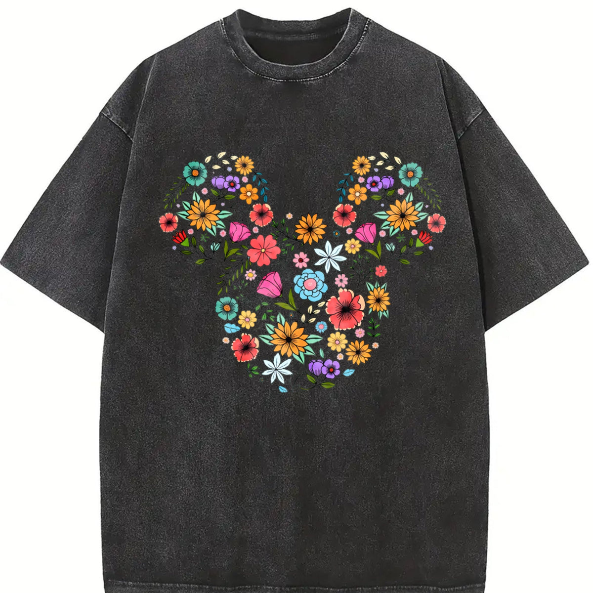 Floral Mouse Head Vintage Washed T-Shirt product image 2