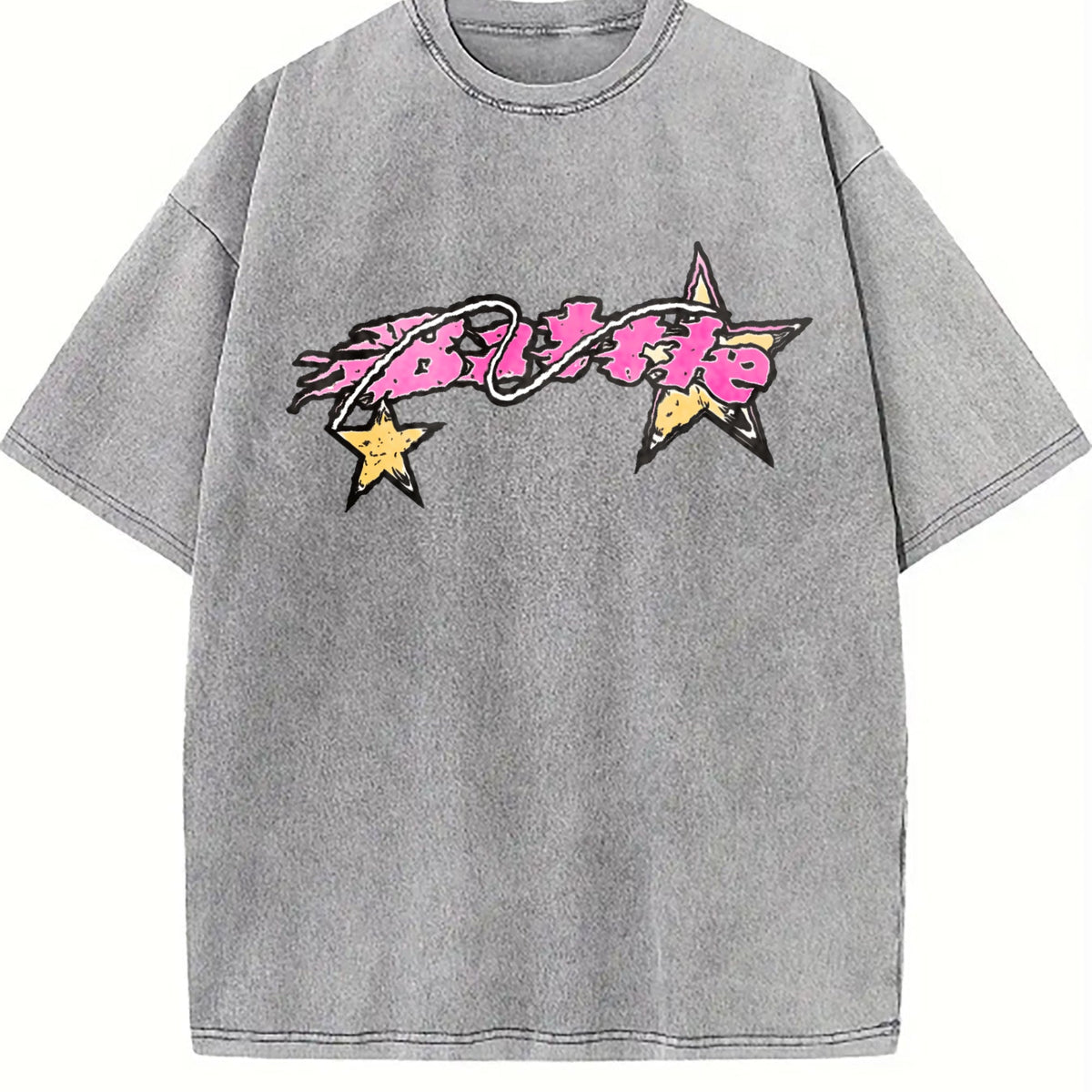 Pink Star Lettering Vintage Washed T-Shirt product image 4