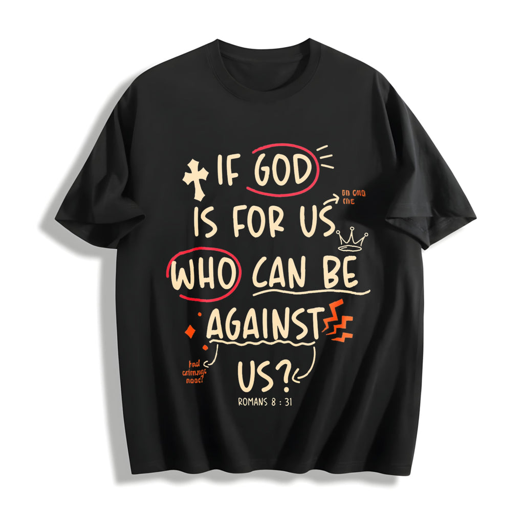 Water Wash If God Is With US Cotton T-Shirt product image 1