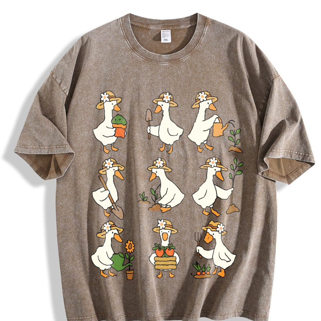 Cute Goose Gardening Vintage Washed T-Shirt product image 3