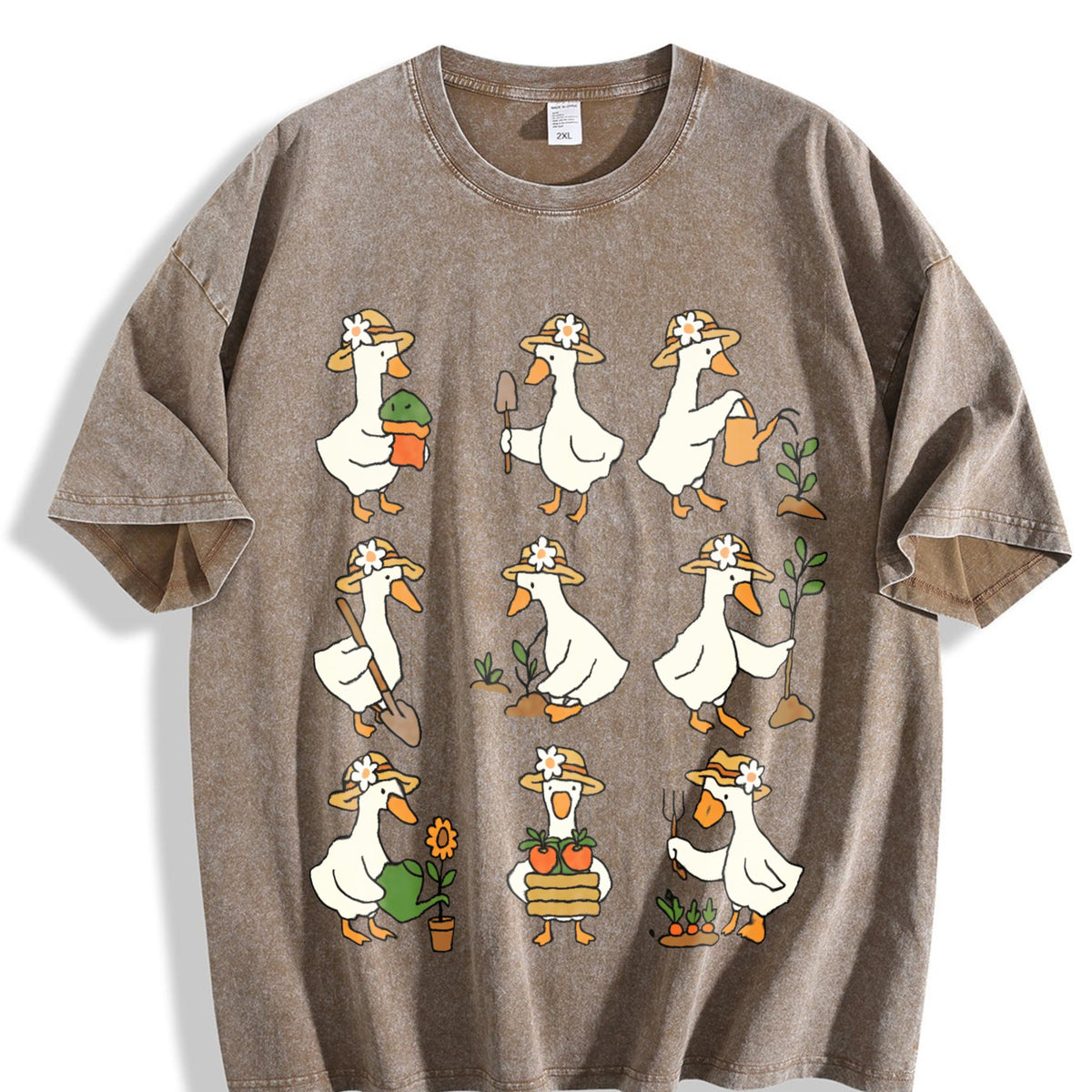 Cute Goose Gardening Vintage Washed T-Shirt product image 3