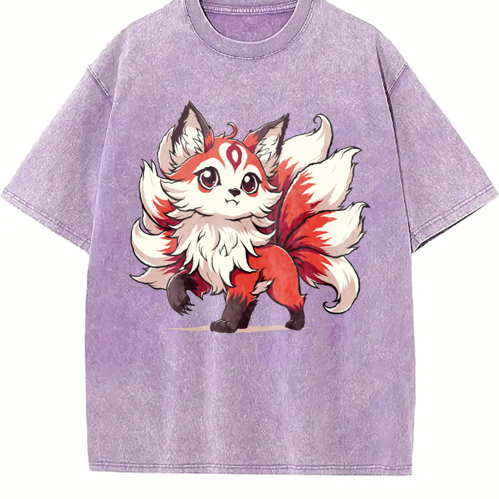 Summer A Red And White Nine-tailed Fox Vintage Washed product image 6