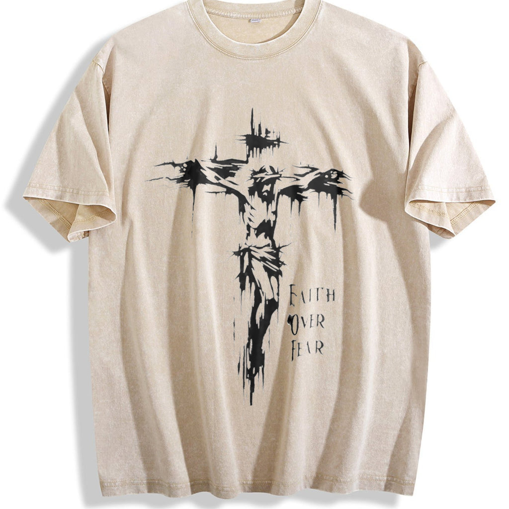 Inspirational Faith Over Fear Vintage Washed T-Shirt product image 1