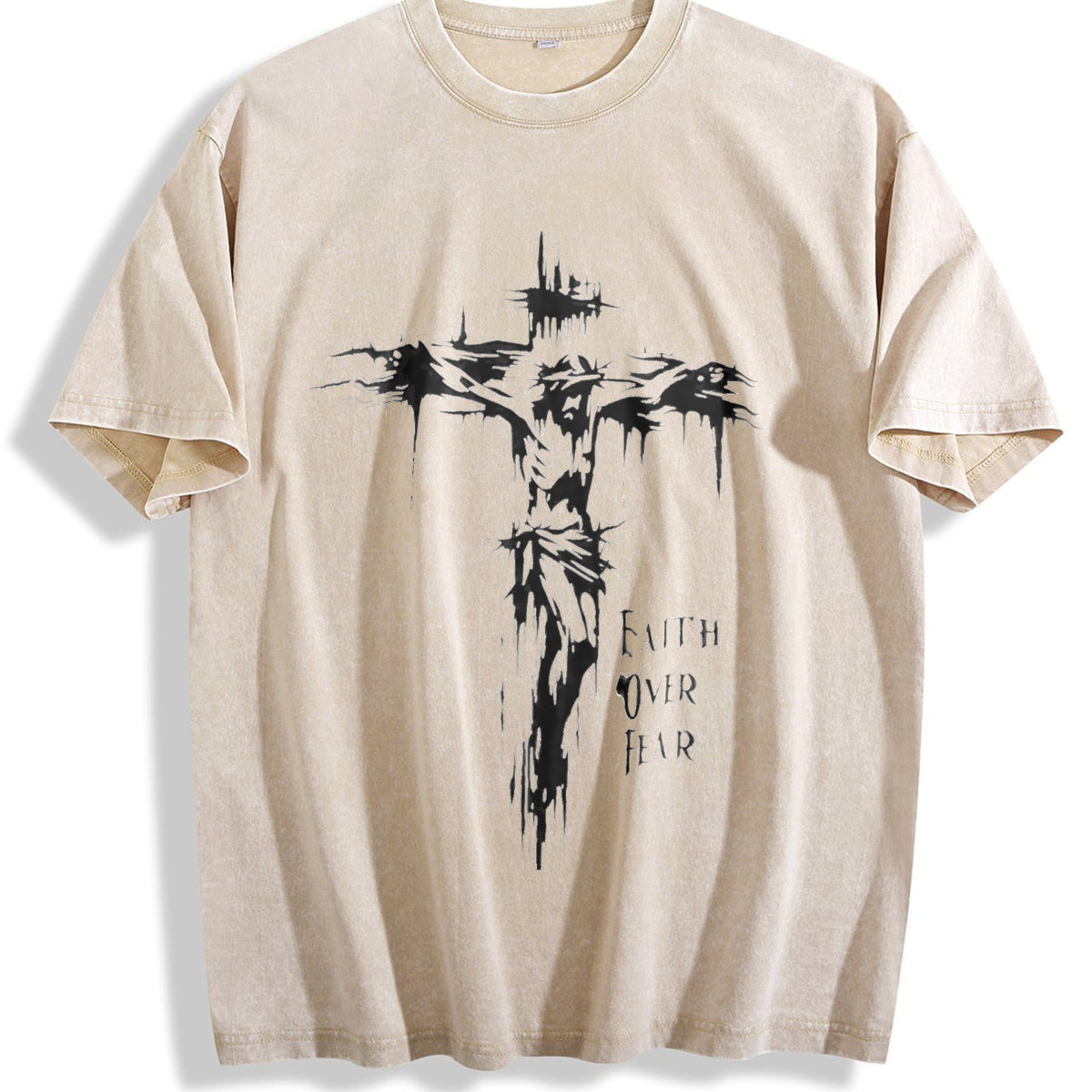 Inspirational Faith Over Fear Vintage Washed T-Shirt product image 1