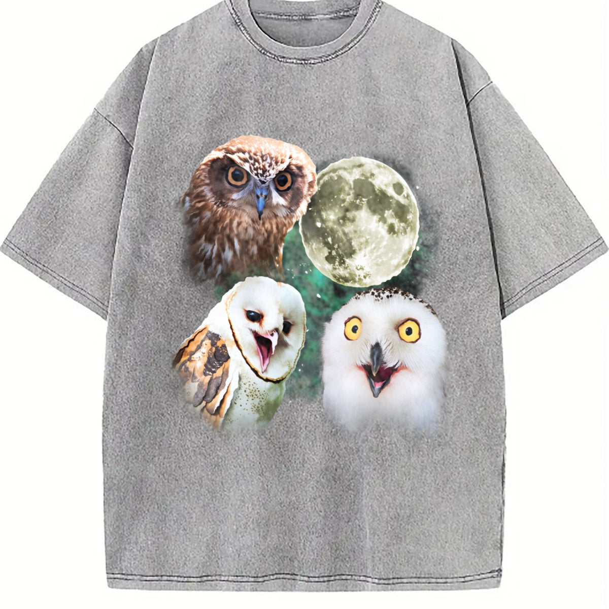 Three Owls Funny Vintage Washed T-Shirt product image 5