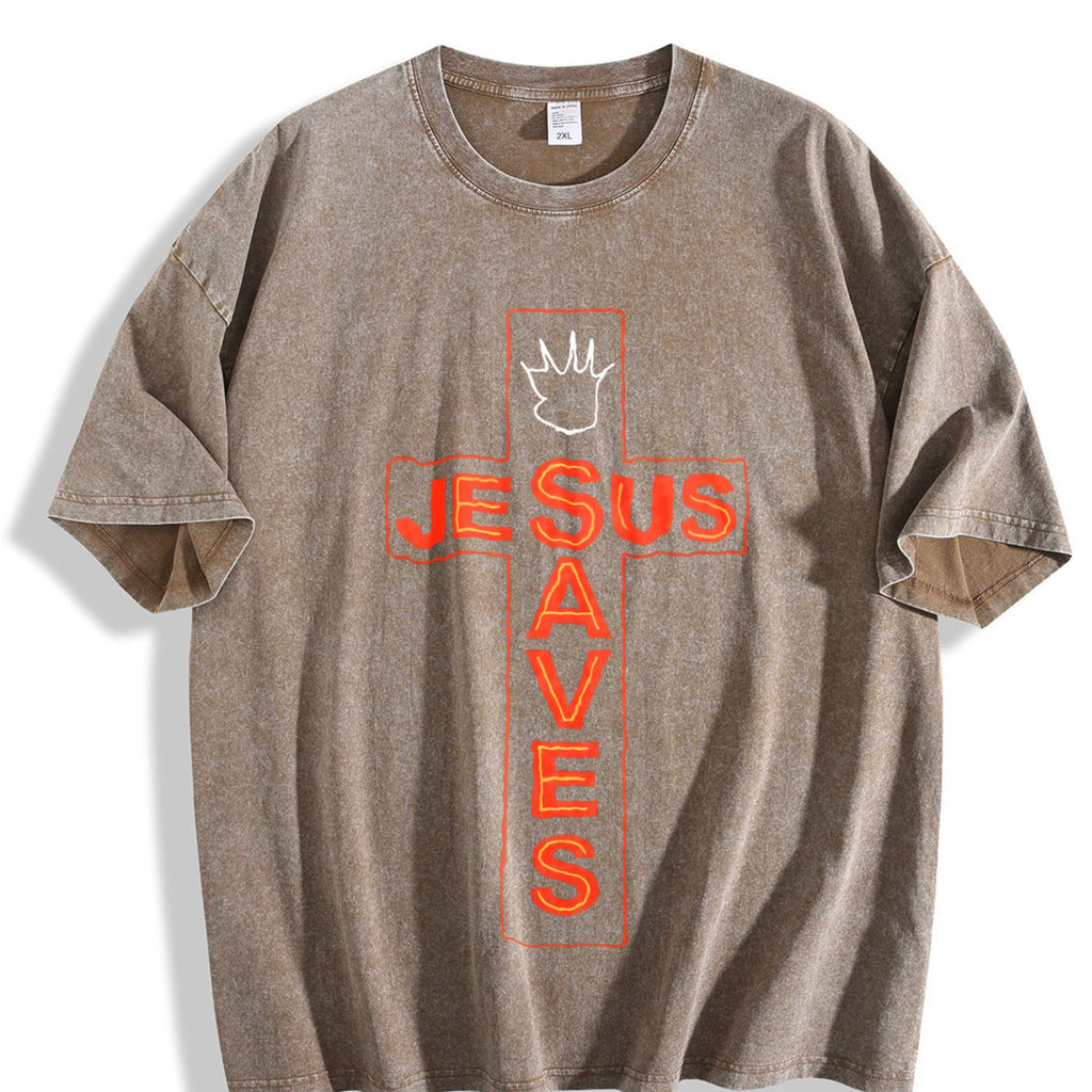 Jesus Saves Vintage Washed T-Shirt product image 3