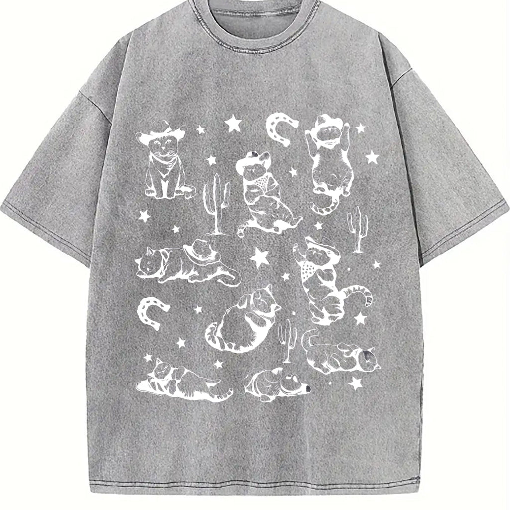 Cowboy Cats And Kittens Western Vintage Washed T-Shirt product image 5