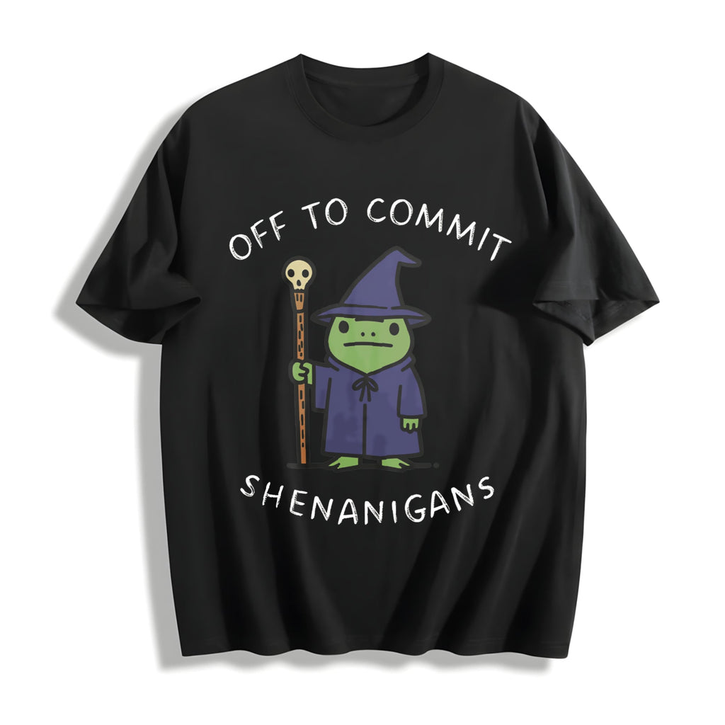 Off To Commit Shenanigans Wizard Frog Funny DND Cotton product image 1