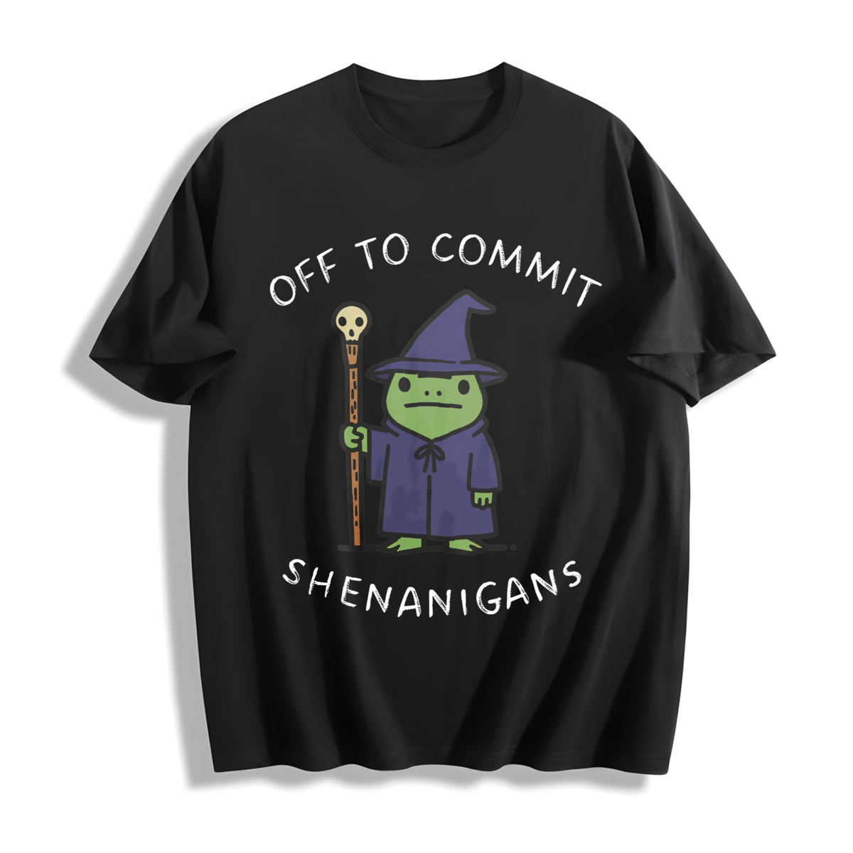 Off To Commit Shenanigans Wizard Frog Funny DND Cotton product image 1