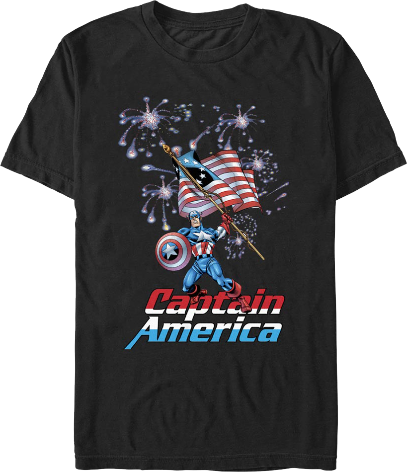 Fireworks Captain America Marvel Comics T-Shirt product image 1