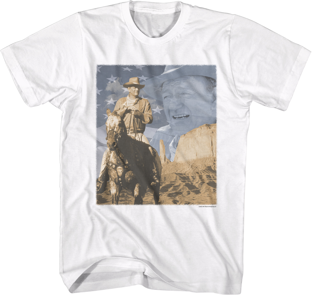 Flag Collage John Wayne T-Shirt product image 1