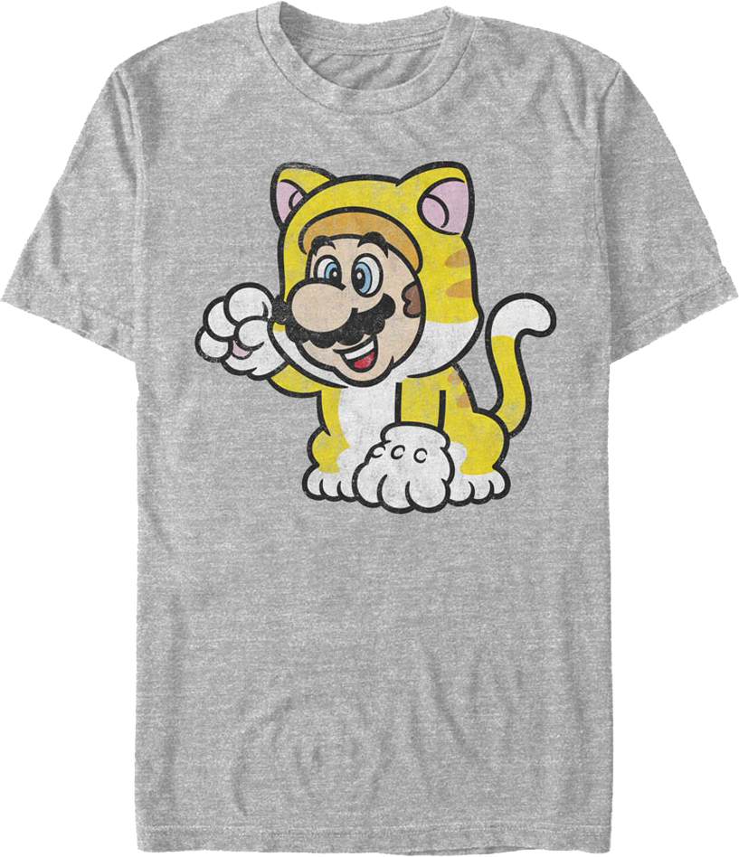 Gray Cat Mario Super Bros. T-Shirt product image 1