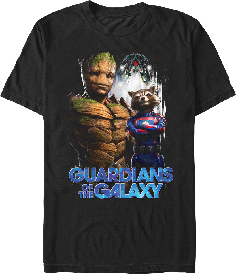 Groot Rocket Collage Guardians Of The Galaxy T-Shirt product image 1