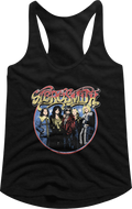 Ladies Band Photo Circle Aerosmith Racerback Tank Top