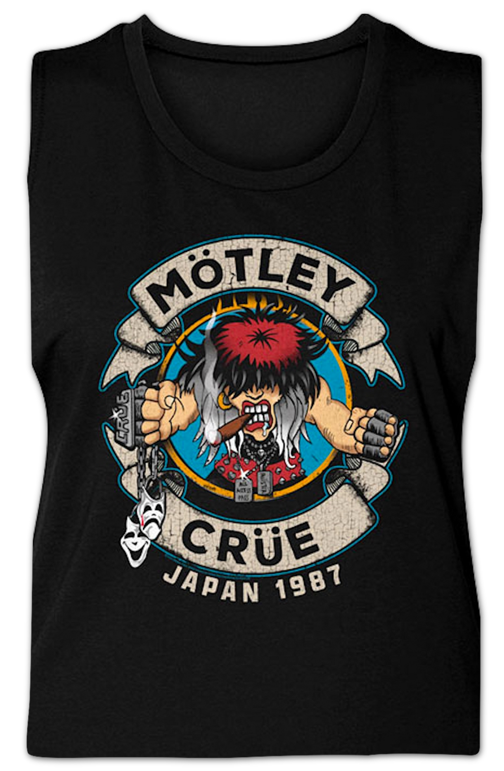 Ladies Distressed Allister Fiend Japan Motley Crue Muscle Tank Top