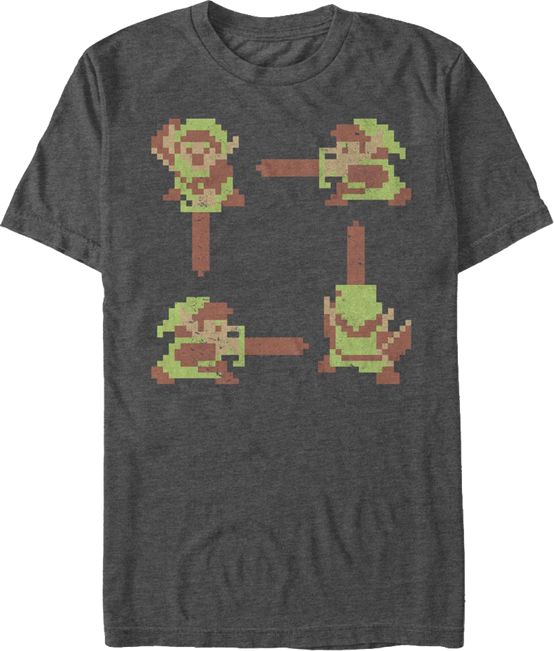 Link 8-Bit Action Poses Legend of Zelda T-Shirt product image 1