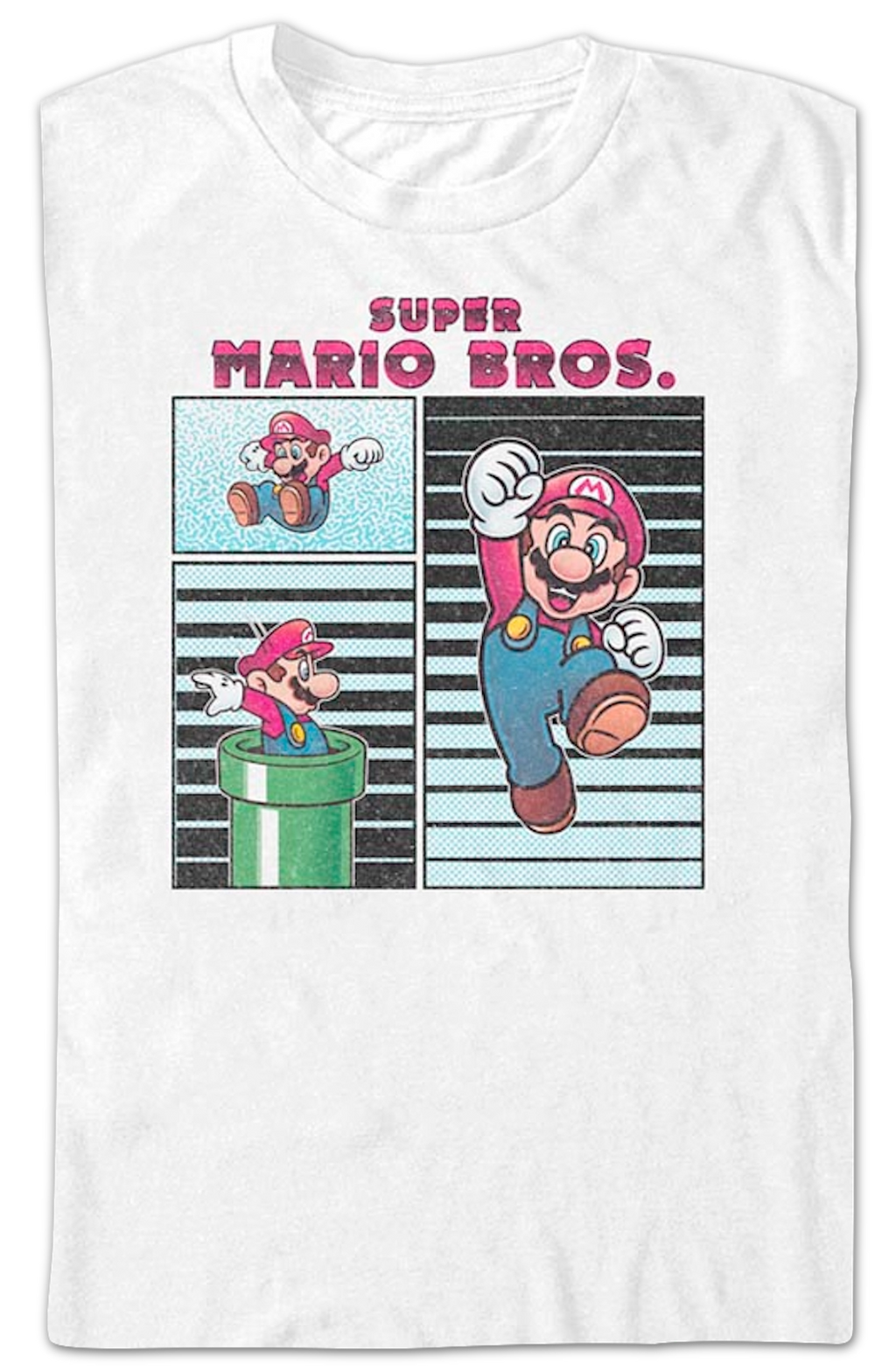 White Mario Poses Collage Super Bros. T-Shirt product image 2