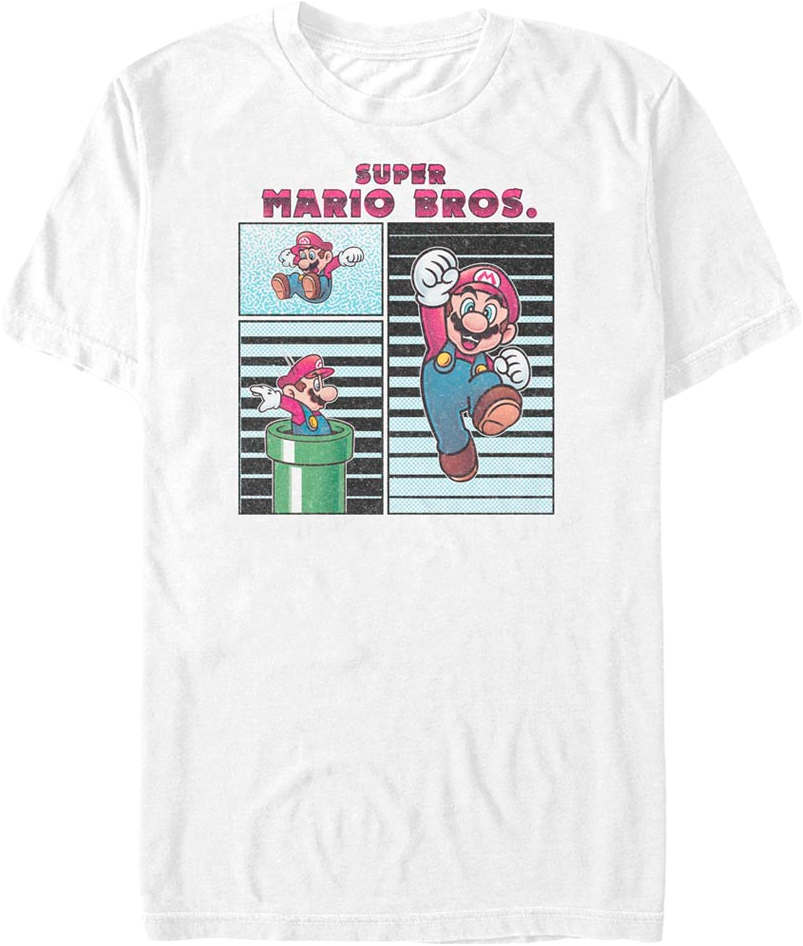White Mario Poses Collage Super Bros. T-Shirt product image 1