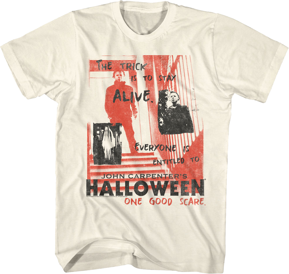 Michael Myers Taglines Collage Halloween T-Shirt product image 1