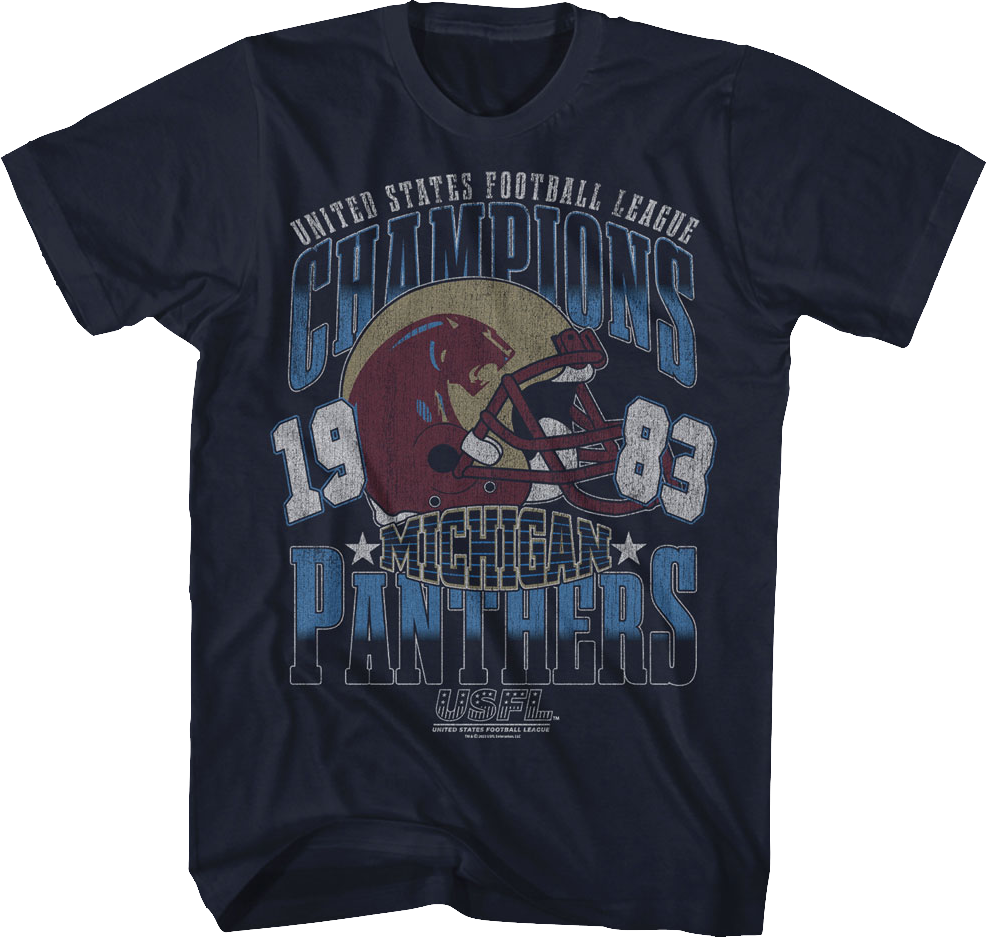 Michigan Panthers 1983 Champions USFL T-Shirt product image 1