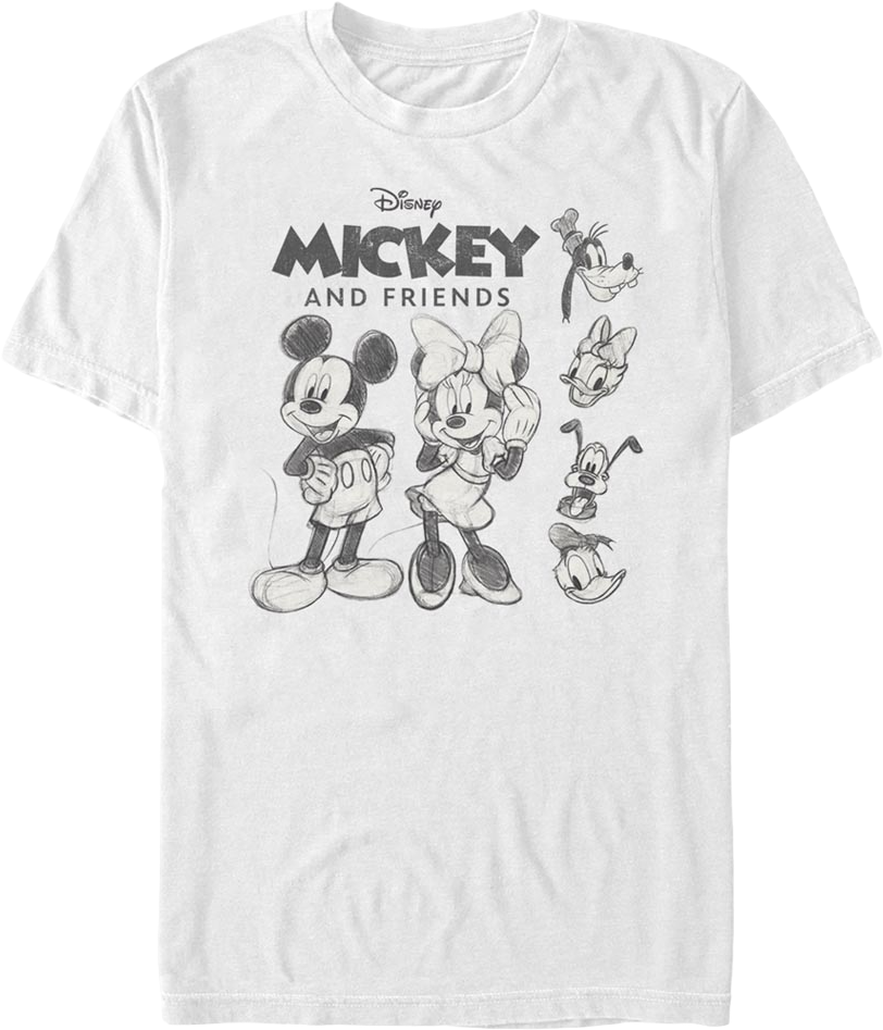 Mickey And Friends Sketches Disney T-Shirt product image 1