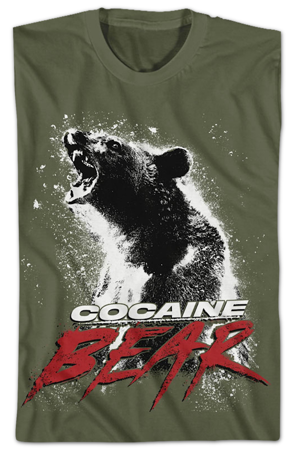 Military Green Movie Poster Cocaine Bear T-Shirt