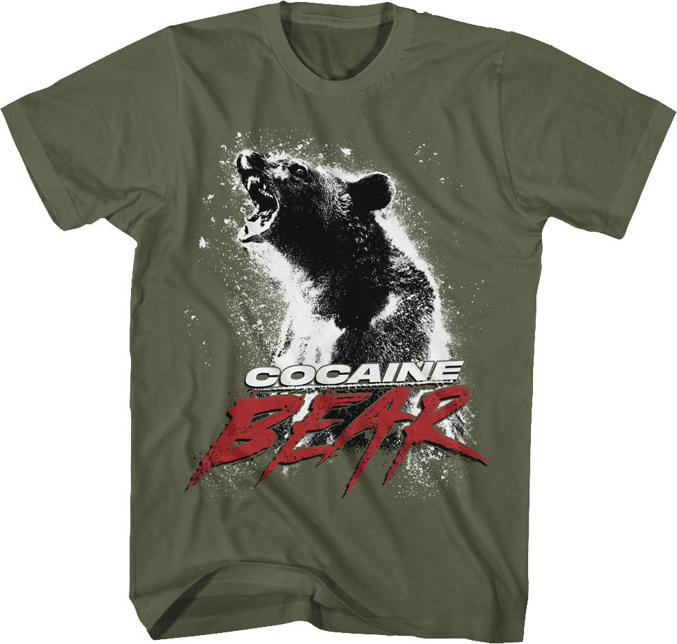 Military Green Movie Poster Cocaine Bear T-Shirt
