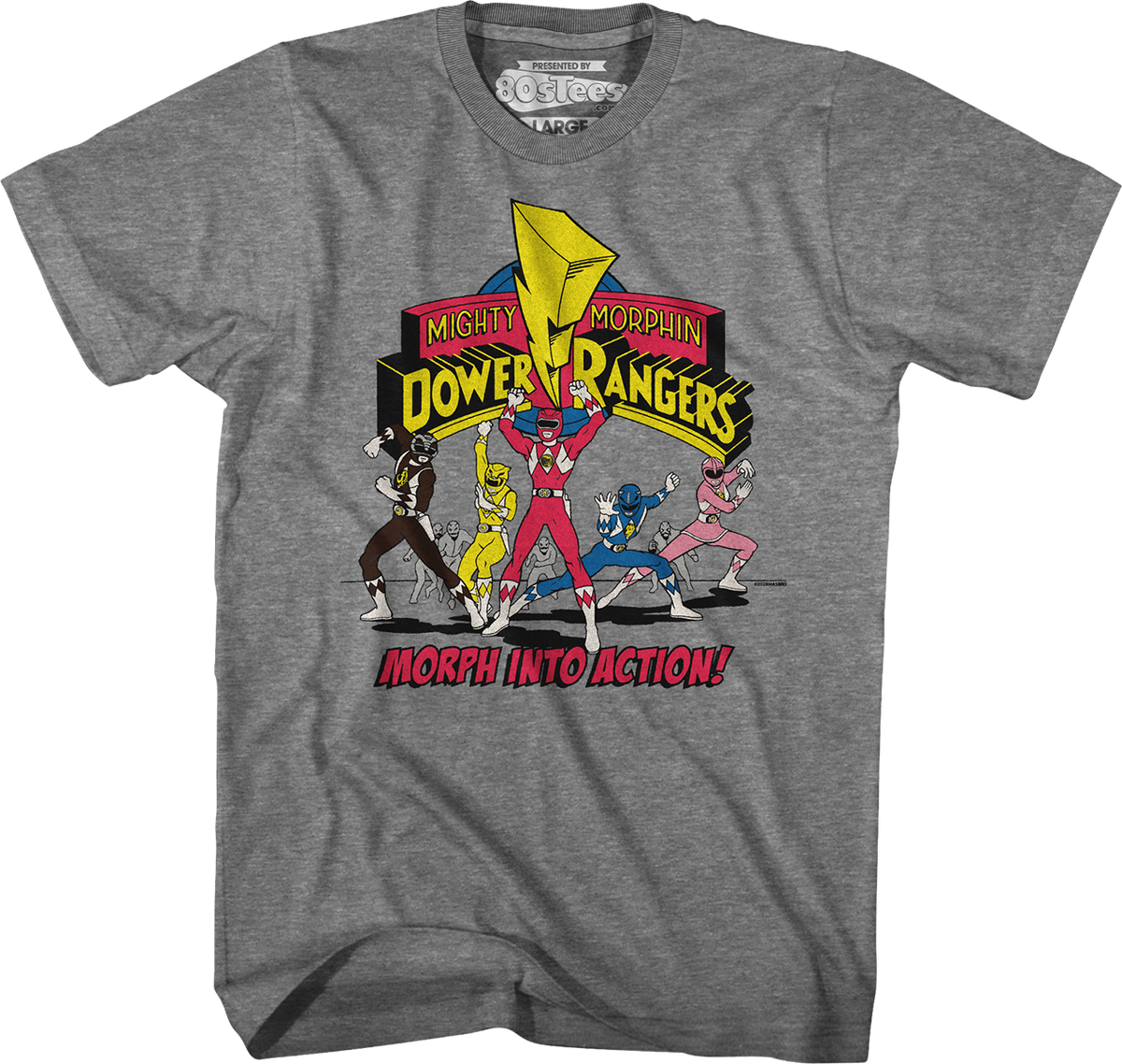 Morph Into Action Mighty Morphin Power Rangers T-Shirt product image 1