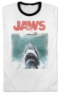 Movie Poster Jaws Ringer Shirt