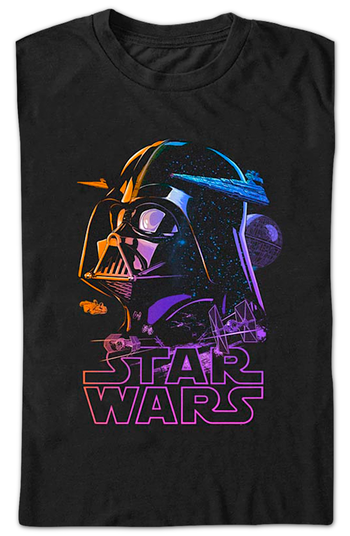 Neon Galactic Empire Darth Vader Star Wars T-Shirt product image 2
