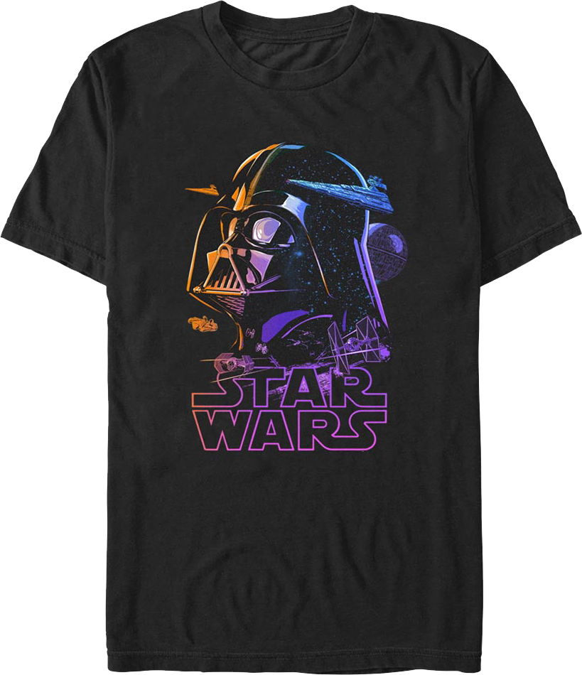 Neon Galactic Empire Darth Vader Star Wars T-Shirt product image 1