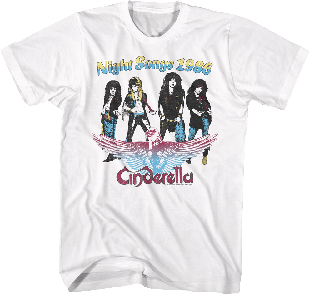 Night Songs 1986 Cinderella T-Shirt product image 1
