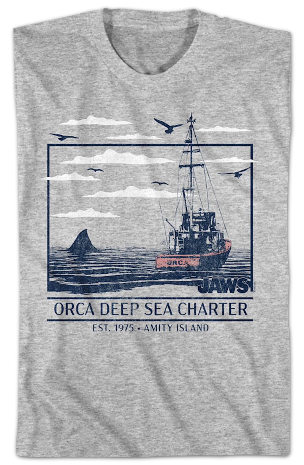 Orca Deep Sea Charter Amity Island Jaws T-Shirt product image 2