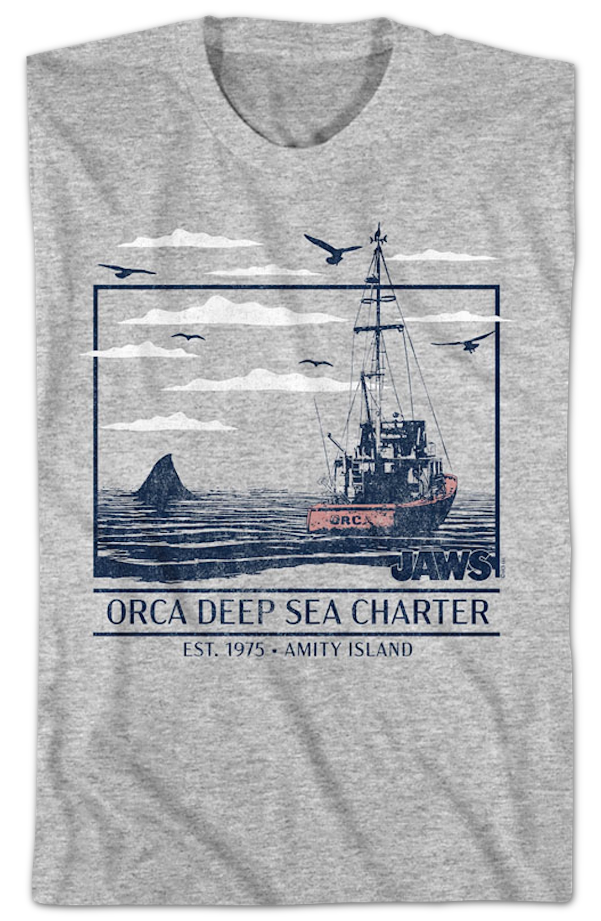 Orca Deep Sea Charter Amity Island Jaws T-Shirt product image 2