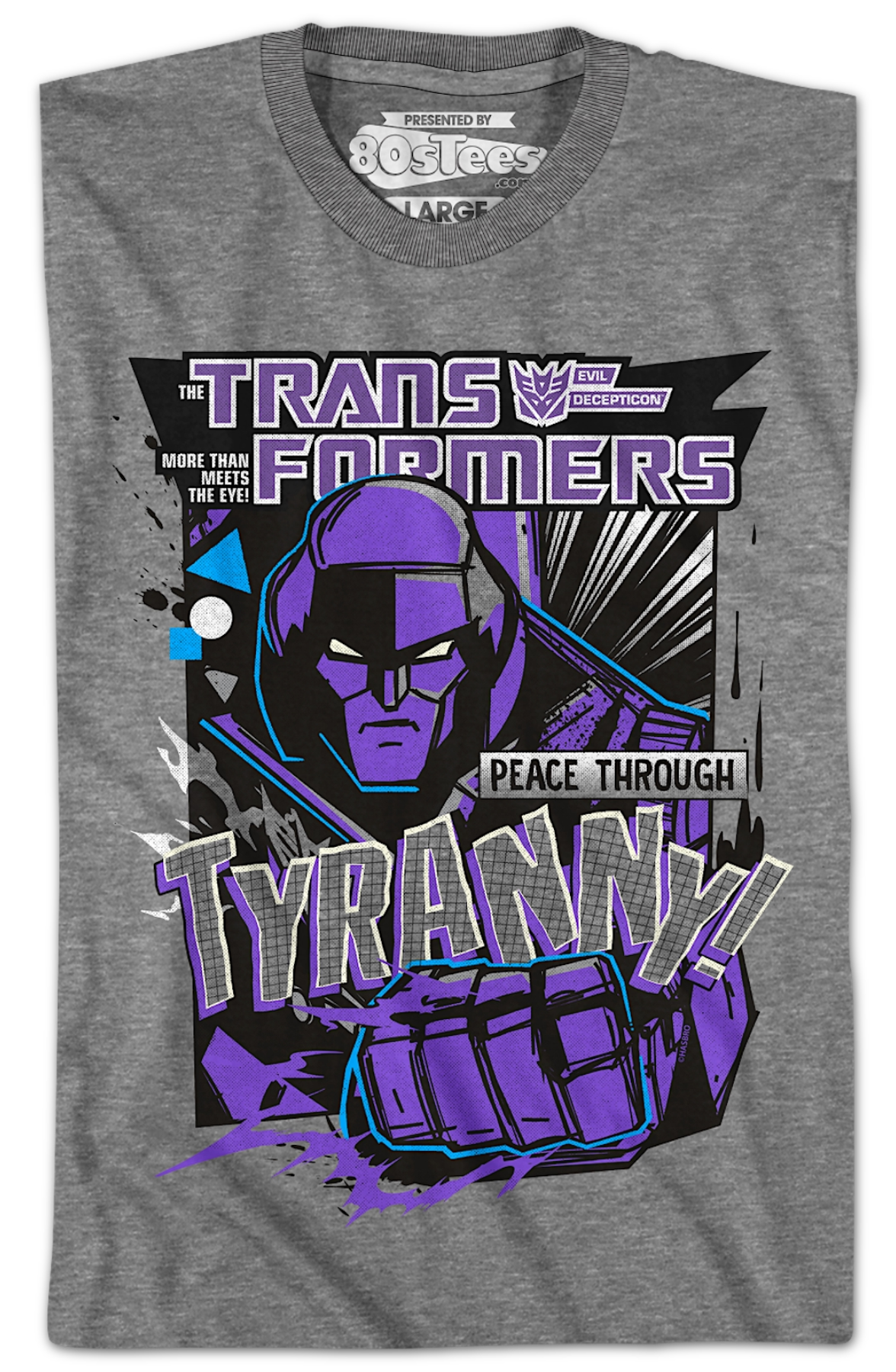 Peace Through Tyranny Transformers T-Shirt product image 2