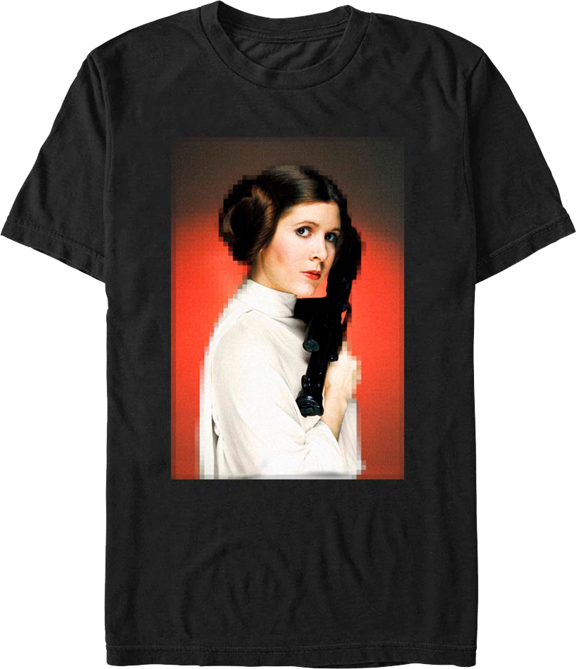 Princess Leia Pixelated Photo Star Wars T-Shirt product image 1