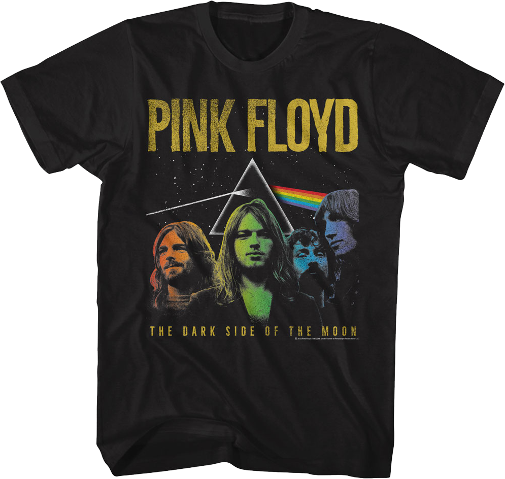 Rainbow Colors Dark Side of the Moon Pink Floyd T-Shirt product image 1