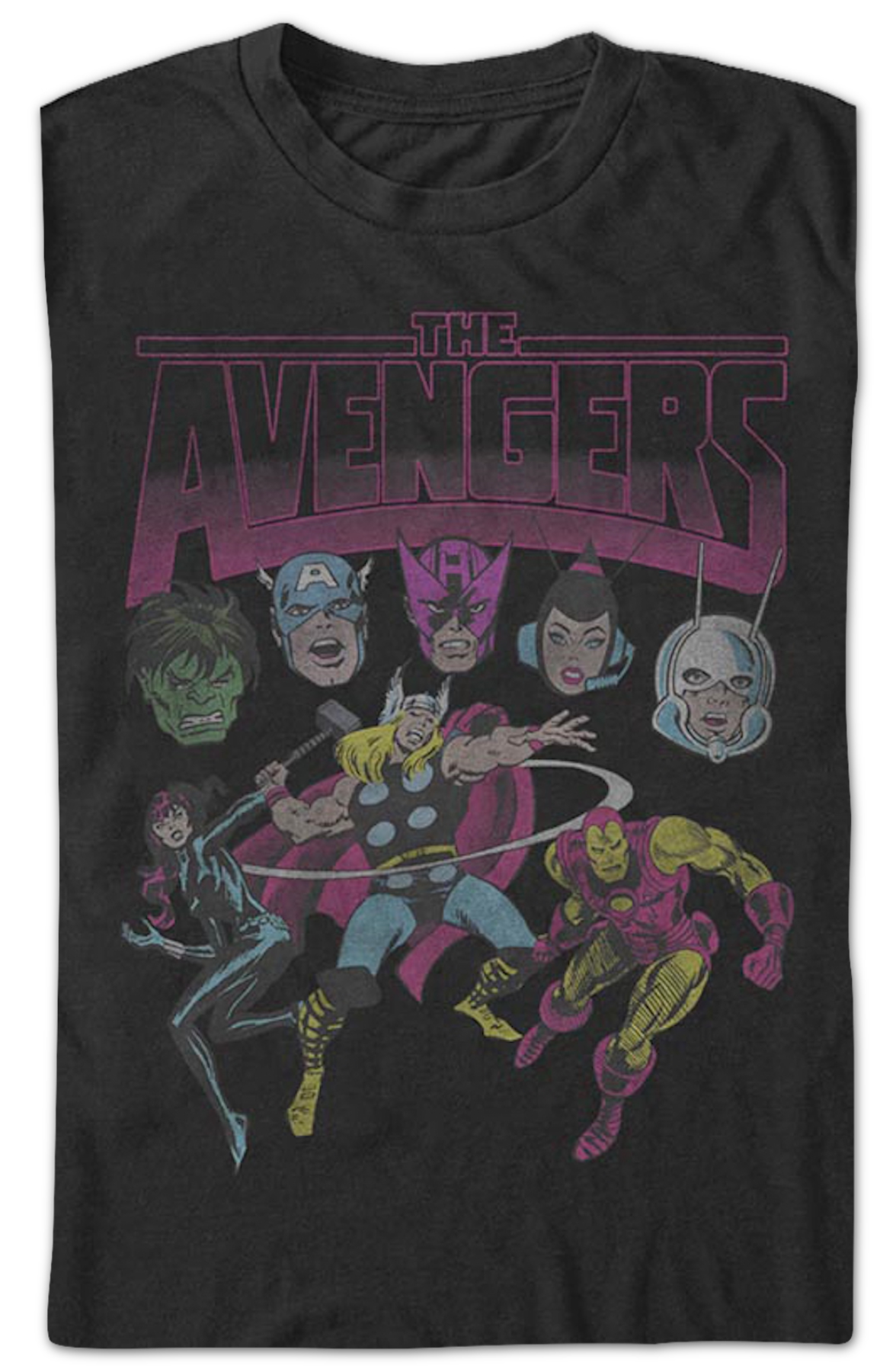 Retro Avengers Character Collage Marvel Comics T-Shirt product image 2