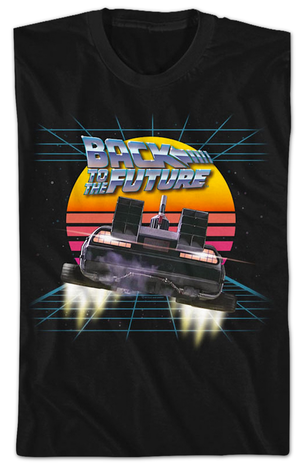 Retro DeLorean And Sunset Back To The Future T-Shirt product image 2