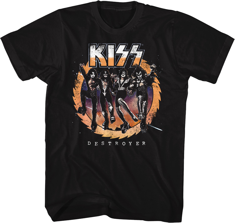 Retro Destroyer Front & Back KISS T-Shirt product image 1