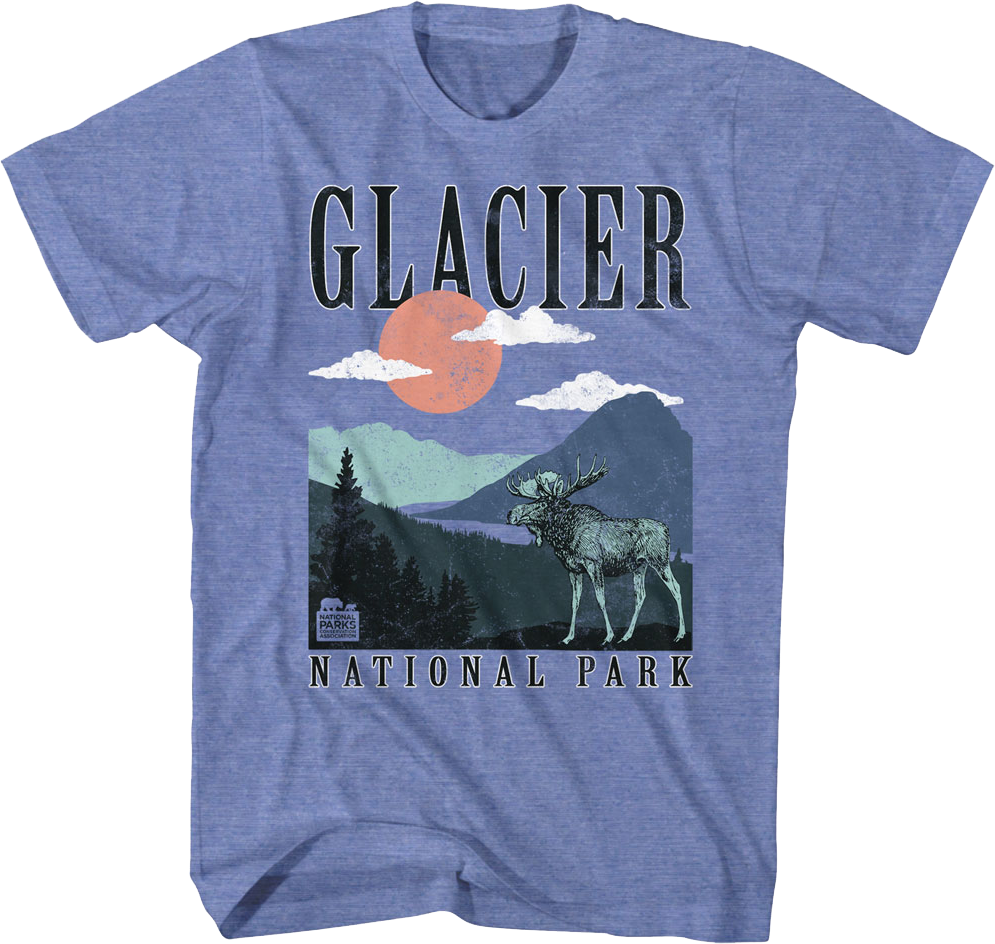 Retro Glacier National Park T-Shirt product image 1