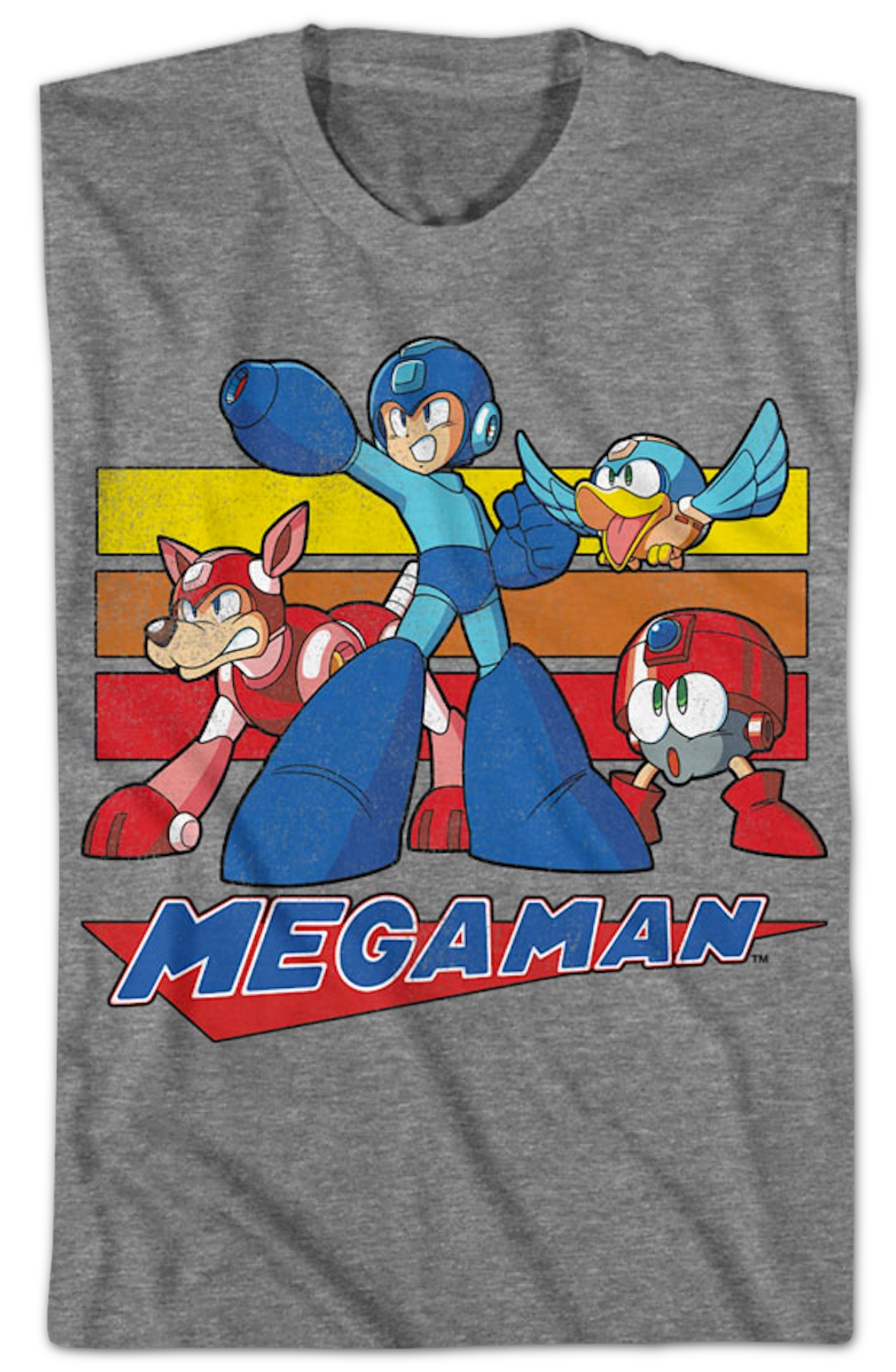 Retro Stripes Collage Mega Man T-Shirt product image 2