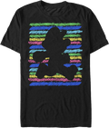 Retro Crayon Stripes Silhouette Super Mario Bros. T-Shirt product image 1