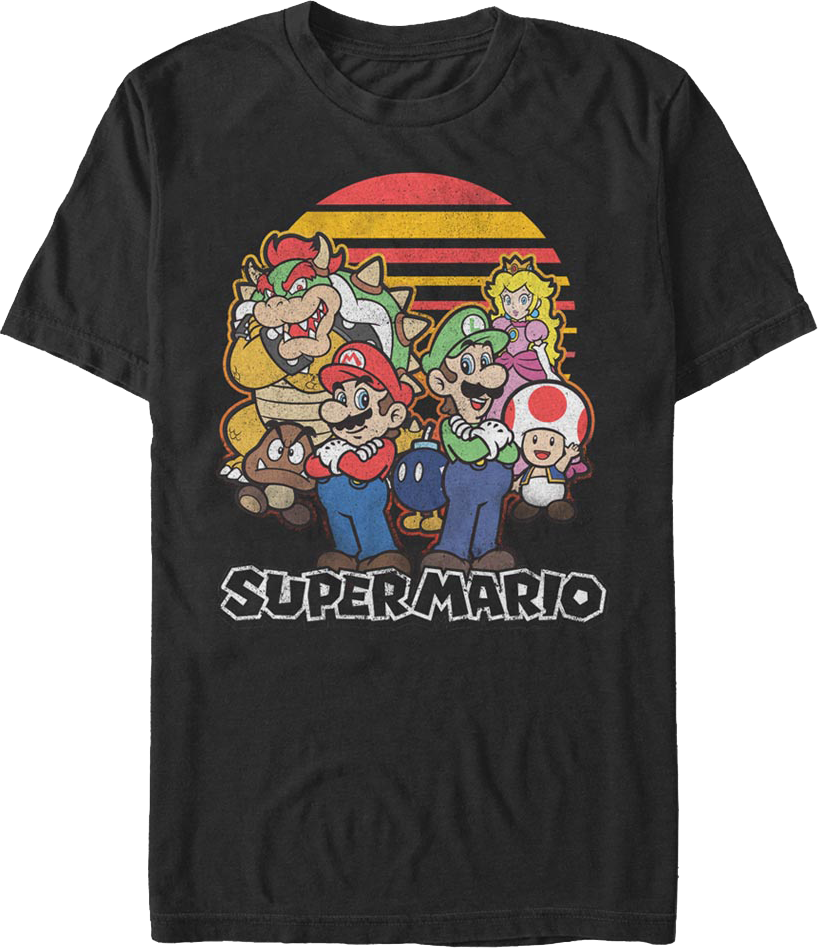 Retro Sunset Super Mario Bros. T-Shirt product image 1